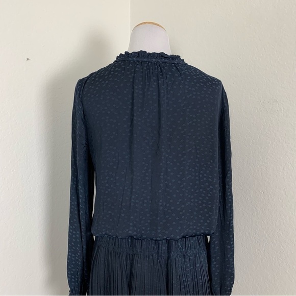 Anthropologie Current Air Star Print tiered Mini Dress Size XS Navy Blue - Picture 10 of 14